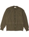 BREIDHOF Herren Strickjacke Pullover Large Khaki Fair Isle Schurwolle BG09