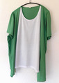 T-Shirt  2 in 1  flott zipfelig grün weiß Gr. 52 / 54 -Neuwertig