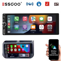 Wireless Apple Carplay Android Auto Autoradio FM RDS Bluetooth Touchscreen 1 DIN