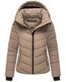 Damen Stepp Jacke Übergangsjacke Herbst Winter Taupe Grey S V2363 R6-B