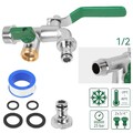 Garten Doppel Wasserhahn aus Messing Auslaufhahn Kugelhahn 1/2 3/4 zoll Anschlus