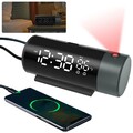 LED Wecker mit drehbarem Projektion Digital USB Tischuhr Alarm mit Temperatur