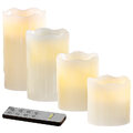 Britesta 4 flackernde LED-Echtwachskerzen mit abgestufter Höhe, weiß