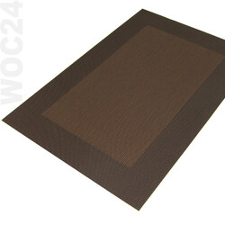 1x Tischset Platzdeckchen Platzmatte Platzset abwaschbar BRAUN Kunststoff Rahmen