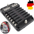 Sicherungshalter 12-Fach 12V 24V KFZ ATO Auto Sicherungskasten LKW Boot Sicher