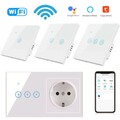 Tuya WiFi Touch Glas Wand Schalter Licht 1/2/3/4 Gang für Smart Life Timer Alexa