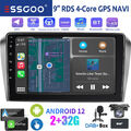 Autoradio Android 12 2+32G Carplay GPS Navi Kamera DAB+ MIK Für Mazda 3 2003-09