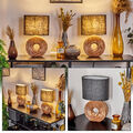 Moderne 2-er Set Wohn Schlaf Zimmer Lampen Holzoptik grau Nacht Tisch Leuchten