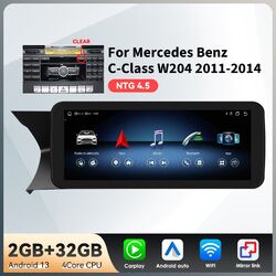 Für Benz C-Klasse W204 NTG4.5 10,25" Android 13 Autoradio CarPlay GPS RDS 2+32GB
