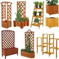 Rankgitter Blumenkasten Blumentopf Gartenbank Holz Blumenkübel Bank Pflanzkasten