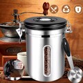 Edelstahl Kaffeedose Luftdicht Vorratsdose 1,8L Kaffeebohnen Behälter Aromadose