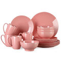 LOVECASA Porzellan Pink Geschirrset Kombiservice Tafelservice für 4 / 6 Personen