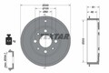 2x TEXTAR Bremstrommel 94027600 passend für FIAT OPEL