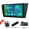 DAB+ 9 Zoll Android 13 Autoradio Octa-Core 4G LTE GPS Navi CarPlay für BMW 3 E90