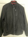 Herren Jacke in Wildlederoptik Schwarz Gr S/M