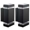 2x Wandleuchte Außen Up & Down Wandlampe IP44 schwarz 2x LED GU10 5W neutralweiß