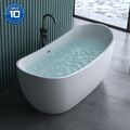 Badewanne freistehend 180cm Standbadewanne Oval Acrylwanne mit Armatur V502