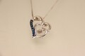 925er Silber Herz Anhänger mit Kette SCHWEBENDER echter Diamant 0,07ct