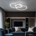 Designleuchte Deckenlampe Wohnzimmerleuchte LED Switch-Dimmer Ringe titan Metall