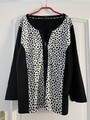 BONITA Shirtjacke  Sweatjacke schwarz weiß Leo getupft Gr. XL