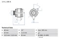 Lichtmaschine Generator Lima BOSCH 0 986 049 231 +69.37€ Pfand für LANCIA DOBLO