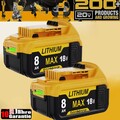 2X Für DeWalt DCB184 Ersatz Akku 18V 8,0 Ah XR Li-Ion Batterie DCB182 DCB205-2