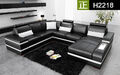 Ecksofa Ledersofa mit USB Big XXL U Form Wohnlandschaft Sofa Couch Garnitur LED