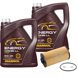 FEBI BILSTEIN Ölfilter 10L MANNOL Energy Combi LL 5W-30 für BMW 7er E38 740i