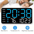 Digital Wecker LED Digitaluhr Tischuhr Wanduhr mit Temperaturanzeige&2 Alarmen