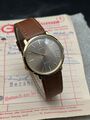 VINTAGE OMEGA DRESSWATCH "DISCO VOLANTE" HAVANNA BROWN HANDAUFZUG GOLD HERRENUHR