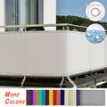 Balkon Sichtschutz Zaun Premium Balkonbespannung mit Ösen & Kabelbinder Weiß