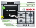 Bosch Herdset Autark Herd Elektro Backofen 3D Heißluft  + GAS Kochfeld Edelstahl