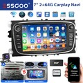 DAB Autoradio Apple Carplay 2+64G BT Für Ford Focus II Mk2 Mondeo C S-MAX Galaxy