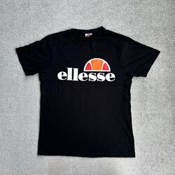 ELLESSE Herren T-Shirt Kurzarm Medium Regular Fit Logo Retro 5715 Schwarz