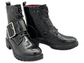 Biker Stiefel Damen Boots Stiefelette Kroko Design Schuhe schwarz Gr. 40 #056