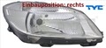 TYC 20-14321-05-2 Hauptscheinwerfer rechts Scheinwerfer Frontscheinwerfer 
