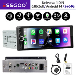 Apple Carplay Autoradio 1 DIN Android 14 6.86" 2+64G GPS NAVI Wifi Bluetooth RDS