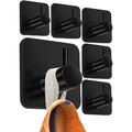 6 Stück Selbstklebende Handtuchhalter Schwarz - Keine Bohrlöcher, Hohe Tragkraft