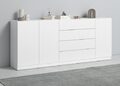 Sideboard 190 cm Kommode TV Board Anrichte Grifflos Weiß Hochglanz Schwarz VAASA