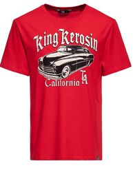 King Kerosin »CALIFORNIA GREASER« Muscle Car MOTIV Print T-SHIRT Rot Rockabilly