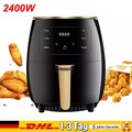 2400W Heißluftfritteuse Fritteuse Heißluft Digitale Edelstahl Air Fryer XXL 6L