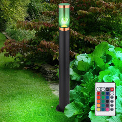 Wegeleuchte Stehlampe Außenleuchte Fernbedienung dimmbar Kupfer rauch RGB LED