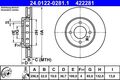 2x ATE 24.0122-0281.1 Bremsscheibe für SEAT SKODA VW