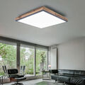 Deckenleuchte Deckenlampe Wohnzimmerlampe Holzoptik opal Landhaus 1x LED L 30cm