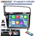 Autoradio DAB+ Carplay 2+64G Android 14 GPS Navi KAM Für VW Golf VII 7 2013-2017