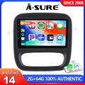 Android 14 2G+64G 9" CarPlay Autoradio GPA RDS Für Opel Vivaro B Renault Trafic