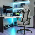 Massage Gaming Stuhl Bürostuhl Chefsessel Drehstuhl mit Fußstütze Lendenkissen