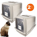 2x Katzenklo mit Deckel XXL große Katzen Toilette Haube Klo Doppelpack Sparpaket