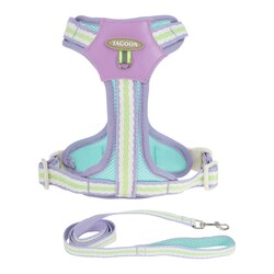 No-Pull Hundegeschirr 1,4m Leine verstellbar reflektierend S lila