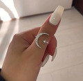 Damen Ring Modischer Ring Mond und Sonne Schmuck Accessoires Geschenk